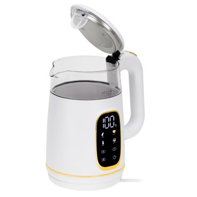 5. Adler AD 1305WG czajnik elektryczny 1,7 l 2200 W Przezroczysty, Złoto, Biały