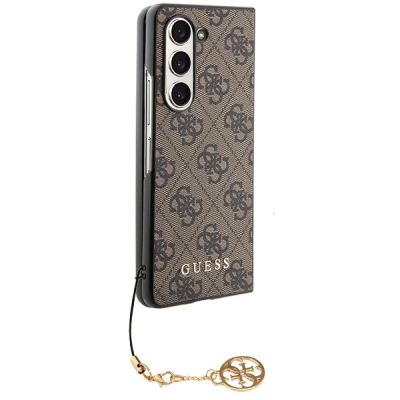 11. Etui Guess 4G Charms Collection na Samsung Galaxy Z Fold 5 - brązowe