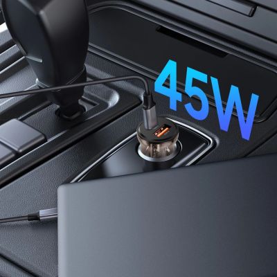 5. Ładowarka samochodowa Tech-Protect CC01 45 W 2-porty USB-A / USB-C - czarna