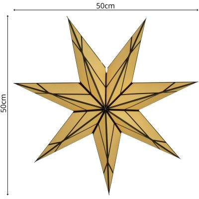 11. DEKORACJA PAPIEROWA GWIAZDA 50CM 7 RAMION KREMOWA