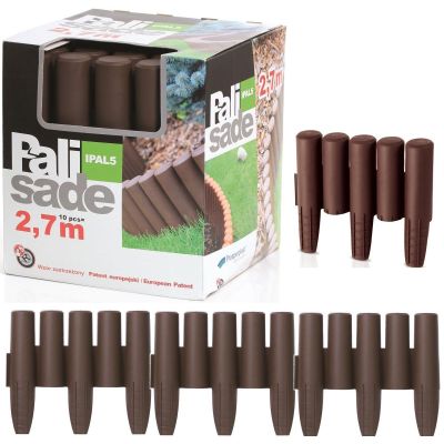 21. PALISADA OGRODOWA OBRZEŻE TRAWNIKOWE 270CM IPAL 5 BRĄZ