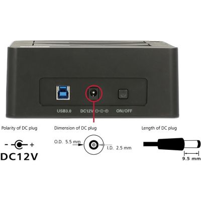 2. DeLOCK 62661 stacja dokująca do dysków twardych USB 3.2 Gen 1 (3.1 Gen 1) Type-B Czarny