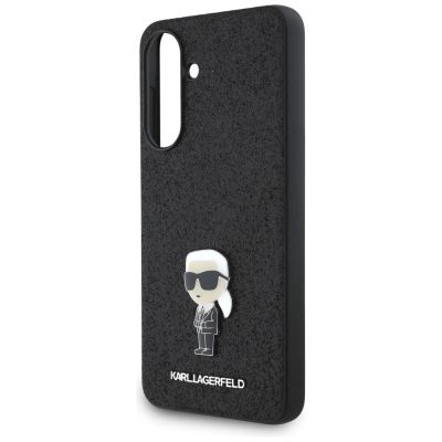 5. Etui Karl Lagerfeld Fixed Glitter Ikonik Logo Metal Pin na Samsung Galaxy A56 - czarne
