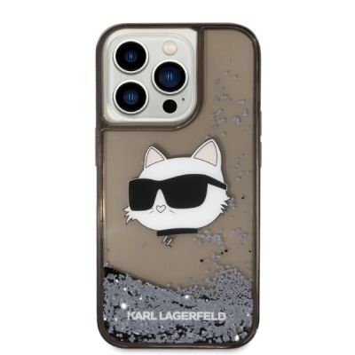 3. Etui Karl Lagerfeld Glitter Choupette Head na iPhone 14 Pro - czarne