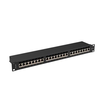 18. LANBERG PATCH PANEL 24 PORT 1U 19" KAT.6A FTP CZARNY PPSA-1024-B