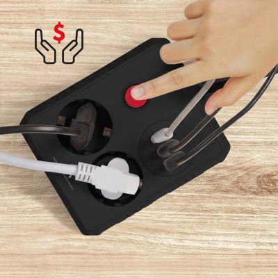 7. MACLEAN LISTWA ZASILAJĄCA, PRZEDŁUŻACZ 2 GNIAZDA + 3XUSB, 110-240V AC 50/60HZ, 2.1A MAX 2500W, 3 M, CZARNA MCE388 B