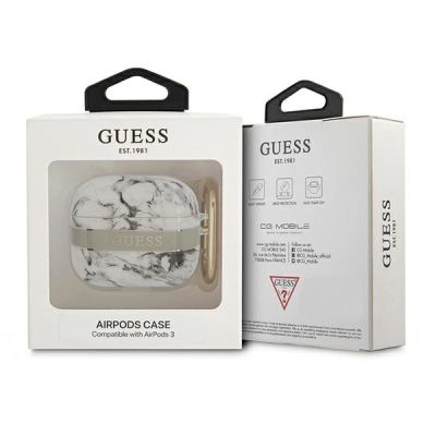 3. Etui Guess Marble Strap Collection na AirPods 3 cover - szare
