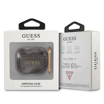 3. Etui Guess Marble Collection na AirPods 3 - czarne