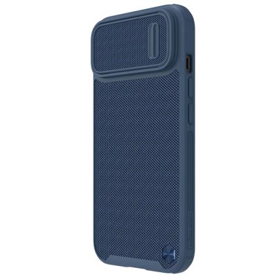 2. Nillkin Textured S Case etui iPhone 14 pancerny pokrowiec z osłoną na aparat niebieski
