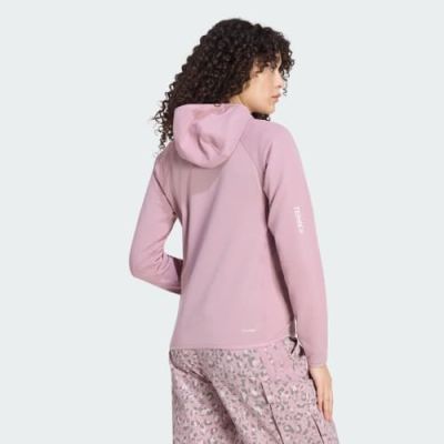 3. Bluza damska adidas TERREX Xperior CLIMAWARM+ Ventknit Fleece Hooded Jacket - magic mauve rozmiar: l