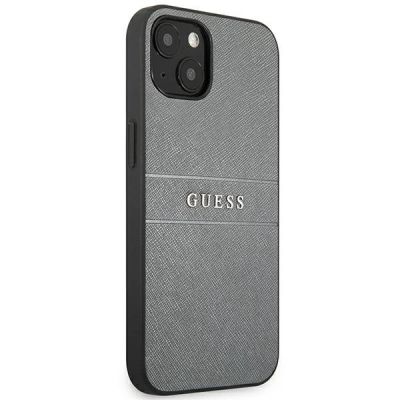 4. Etui Guess Saffiano Strap na iPhone 13 mini - szare