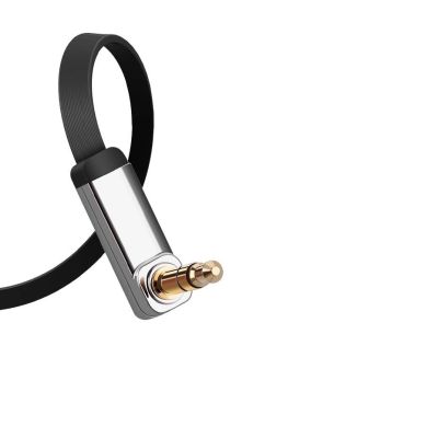 11. Ugreen płaski kątowy kabel przewód audio AUX 3,5 mm mini jack 0,5 m czarny (AV119 10596)