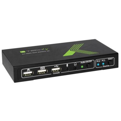 2. Techly 2x1 USB HDMI KVM Switch 4Kx2K IDATA KVM-HDMI2U przełącznik KVM Czarny