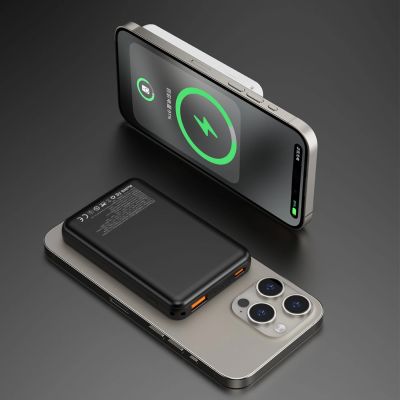 5. Powerbank bezprzewodowy Dudao K14S USB-C / MagSafe 20W 5000mAh - czarny