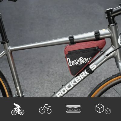 3. Torba rowerowa Rockbros G001 Flash Journey na ramę trójkątna 0.8 l - czerwona