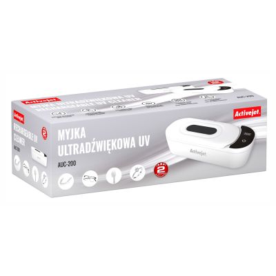 20. Myjka ultradźwiękowa UV Activejet AUC-200 do protez, okularów i biżuterii, biała.