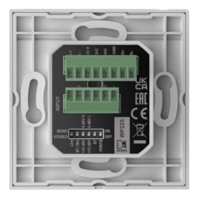 3. Panel ścienny AUDAC WP225/W, XLR mic + 3,5 mm jack + BT, biały