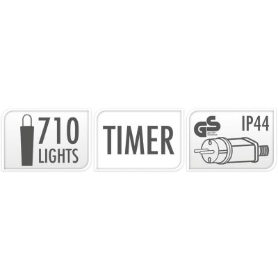 3. LAMPKI CHOINKOWE ŁAŃCUCH ŚWIETLNY 710 LED MULTIKOLOR/BIAŁY