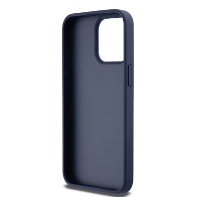 7. Etui DKNY Leather Mono Stripe & Metal Logo na iPhone 15 Pro Max - niebieskie