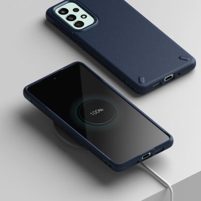 7. Ringke Onyx wytrzymałe etui pokrowiec Samsung Galaxy A73 granatowy