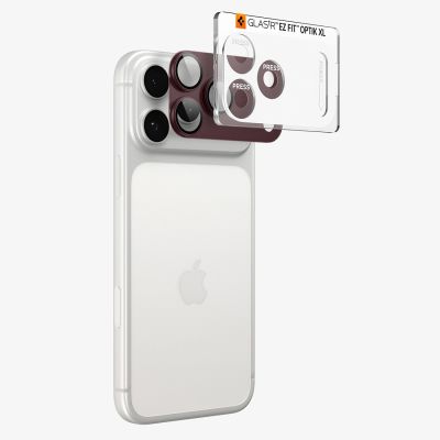 2. Szkło hartowane na aparat Spigen Optik Pro XL GLAS.TR EZ FIT na iPhone 18 Pro Max - dark cherry