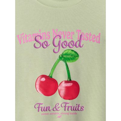 8. Bluza dresowa loose bez kaptura dziewczęca 4F 4FJRSS26TSWSF2903-47S