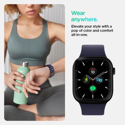 12. Pasek Spigen Nano Pop na Apple Watch 40 / 41 / 42 mm - granatowo-pomarańczowy