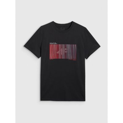 7. T-shirt regular z nadrukiem męski 4F 4FRAW25TTSHM3224-20S