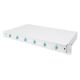 2. Panel krosowy FO z wyposażeniem 19'' 1U, 6x LC dx, OM3, pigtaile, adaptery, tacki, wysuwany, szary