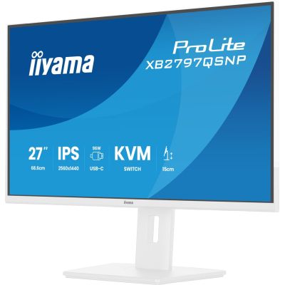6. iiyama ProLite XB2797QSNP-W1 monitor komputerowy 68,6 cm (27") 2560 x 1440 px Quad HD LCD Biały
