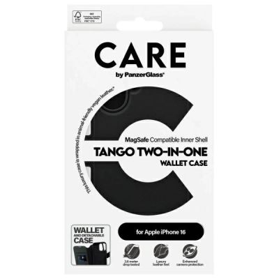 4. Etui CARE by PanzerGlass Feature Tango 2in1 Wallet MagSafe na iPhone 16 - czarne