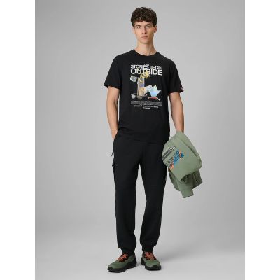 3. T-shirt regular z nadrukiem męski  4F 4FRSS26TTSHM3811-20S