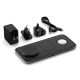 3. Satechi Qi2 Trio Wireless Charging Pad - magnetyczna ładowarka bezprzewodowa do trzech urządzeń (AppleWatch 5W, AirPods 5W, Qi2 15W), kabel 1m, ładowarka sieciowa 45W oraz wymienne wtyczki UK i EU w zestawie (space gray)