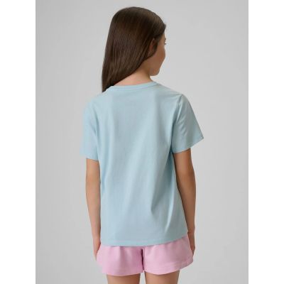 2. T-shirt regular z nadrukiem dziewczęcy 4F 4FJRSS26TTSHF4418-33S
