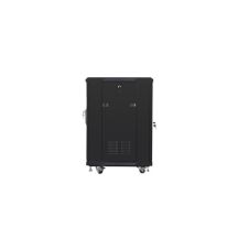 Szafa rack Lanberg FF01-6615-12B (15U; 19''; 848mm / 600mm / 600 mm; stojąca; Szklane; 800 kg; kolor czarny)