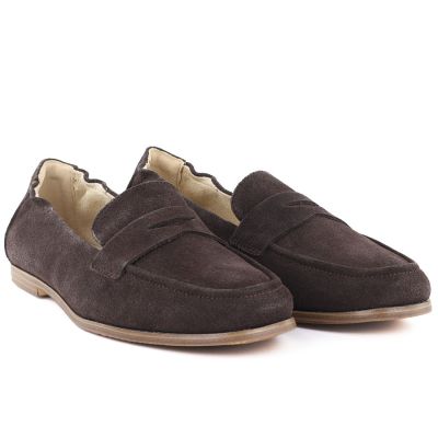 4. Skórzane mokasyny damskie zamszowe brązowe Vinceza 18122