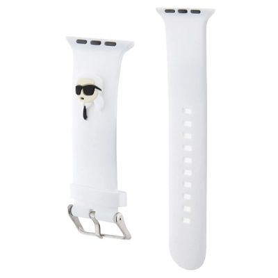 3. Pasek Karl Lagerfeld 3D Rubber Karl Head na Apple Watch 38/40/41mm - biały