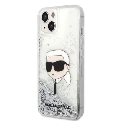 2. Etui Karl Lagerfeld Glitter Karl's Head na iPhone 14 Plus - srebrne