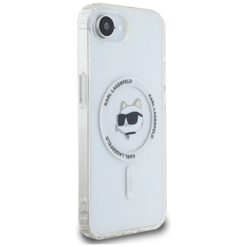 4. Etui Karl Lagerfeld IML Metal Choupette Head MagSafe na iPhone 16e - białe