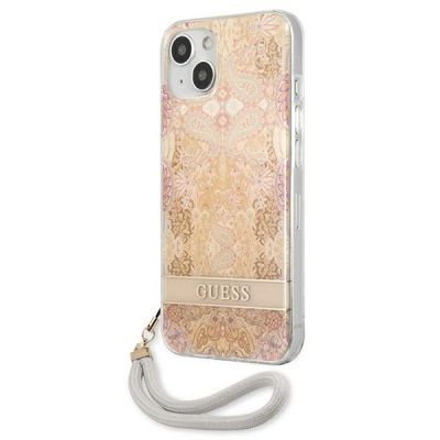 2. Etui Guess Flower Strap na iPhone 13 mini - złote