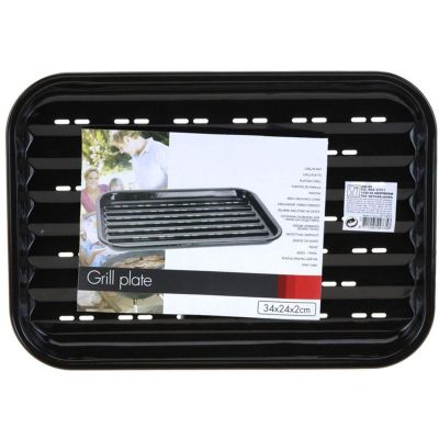 4. BLASZKA TACKA DO GRILOWANIA 34x24CM NON STICK CZARNA