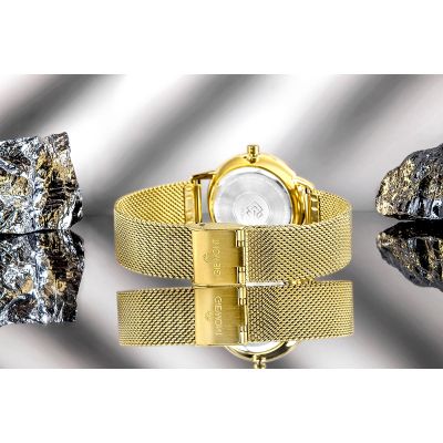 8. Zegarek Damski Giewont Sapphire Złoto Czarny GW4130-B3