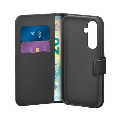2. Etui z ekoskóry Puro Booklet Case z klapką i portfelem do Samsung Galaxy S25 - czarne