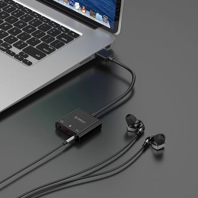 7. Zewnętrzna karta dźwiękowa Orico SKT3 USB-A - czarna