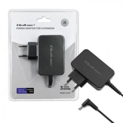 3. QOLTEC ZASILACZ DO ULTRABOOKA ASUS 45W | 19V | 2.37A | 3.0*1.0