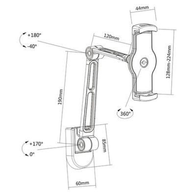 4. Techly ICA-TBL 2802 uchwyt Uchwyt pasywny Tablet/UMPC Czarny