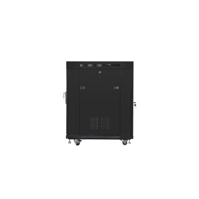 4. Szafa instalacyjna rack stojąca 19" 15U 600x800 czarna drzwi szklane LCD Lanberg (Flat Pack) V2
