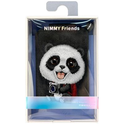 7. Portfel Magnetyczny Nimmy New Big-Eye Cute Pets 2.0 Panda ze stojakiem na telefon - czarny