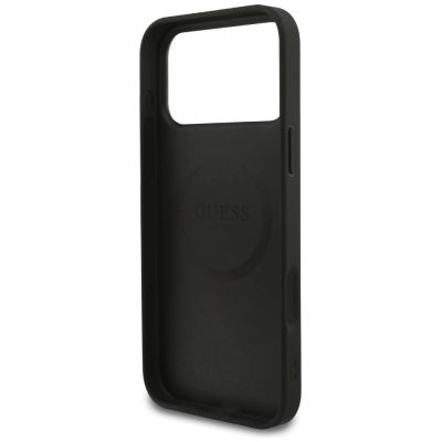 7. Etui Guess Grained Ring MagSafe do iPhone 17 Pro Max - czarne