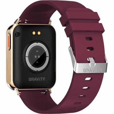11. Smartwatch Gravity Różowe Złoto Bordowy 2 Paski GT17-6